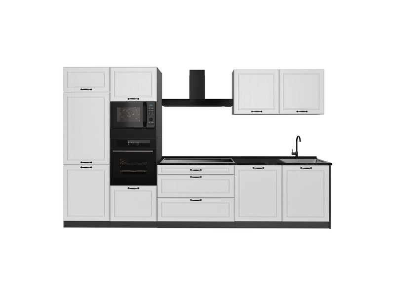  Vicco cuisine, blanc campagneanthracite, 340cm plan de travail anthracite  - Conforama A