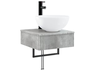 Basin de lavage mural, lavabo gris béton 40x41x40.5 cm