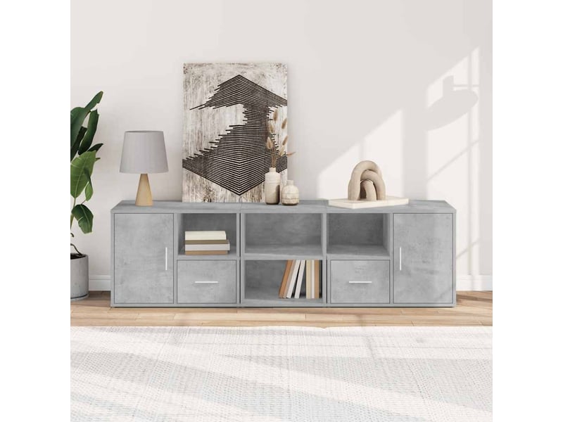  Armoire d'angle, armoire de rangement gris béton 160x40x45 cm bois d’ingénierie  - Conforama C