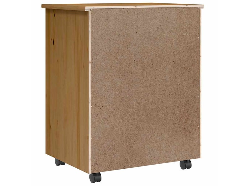  Armoire de rangement roulante avec tiroirs moss bois de pin marron miel shl8693  - Conforama E