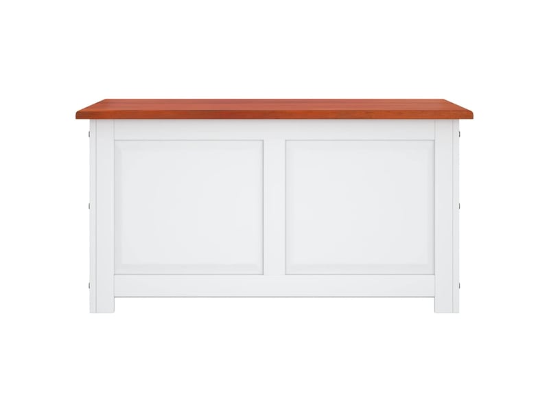  Coffre de rangement, boîte de rangement et couvercle marron et blanc bois d'acacia shl3166  - Conforama D