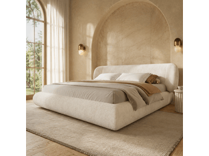 Lit 2 places 160x200 cm <strong>OKMYHOME</strong>  <strong></strong> coloris beige