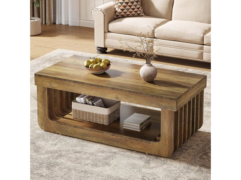 Ensemble Salon Bureau JVMOEBEL – Table 220 Cm, Table Basse, Buffet Et Table D'appoint – Bois Marron