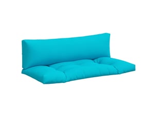 Lot de 2 coussins de palette, coussins de canapé turquoise tissu oxford cf59630
