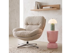 Fauteuil fixe pivotant  <strong>HOMIFAB</strong> <strong>Oli</strong> Tissu taupe