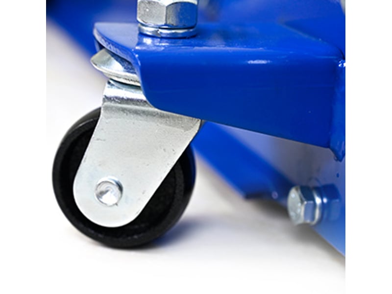  Cric rouleur hydraulique 3 tonnes 67 x 33 x 50,8 cm bleu, acier et aluminium, double pompe rapide  - Conforama E