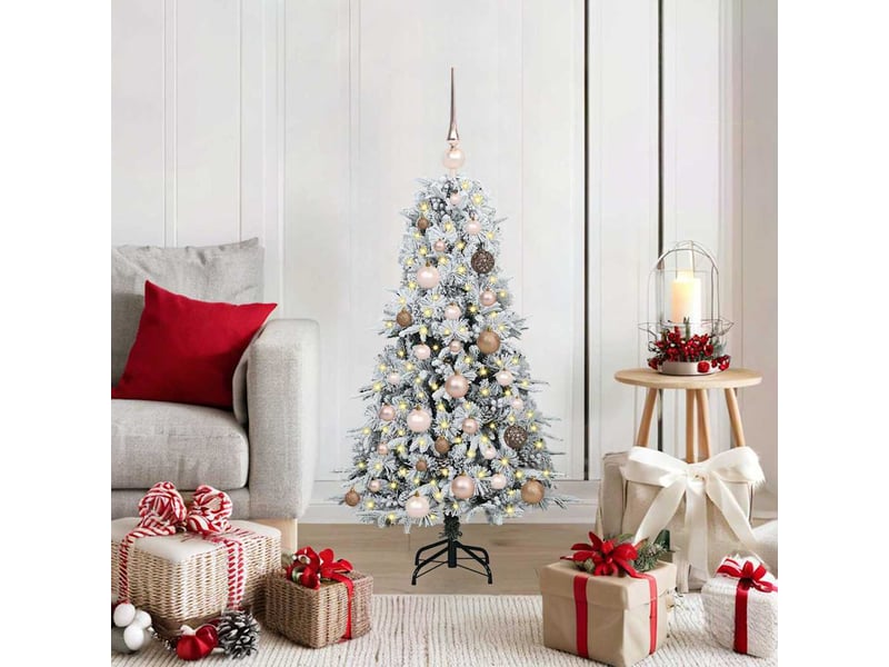 Sapin de noël, arbre de noël artificiel à branches articulées blanc 120 cm shl448 - Conforama B