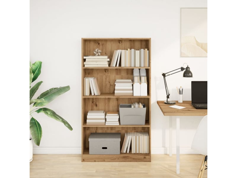  Bibliothèque, étagère de rangement chêne artisanal 80x24x143 cm bois d'ingénierie  - Conforama C