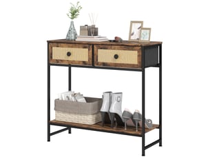 Console 2 tiroir(s)  coloris marron <strong></strong> <strong></strong>