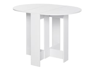 Table de salle à manger pliante avec 2 abattants, extensible, en bois, idéale pour la cuisine et le salon, gain de place, 104 x 76 x 73,7 cm, blanche