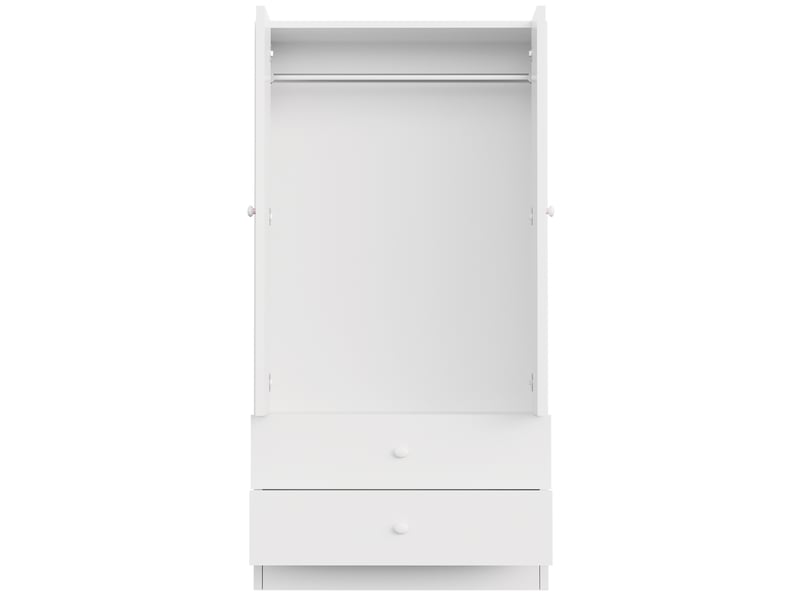  Armoire avec penderie et 2 grands tiroirs, finition bicolore rose et blanc, pour chambre, 70 × 40 × 170 cm  - Conforama E