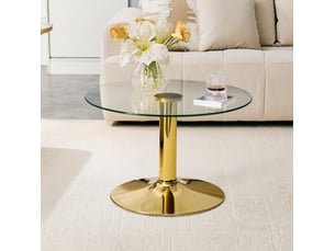 Table basse rond(e) coloris doré <strong>HAUSS SPOLE</strong> <strong></strong> - 70 cmx70 cm