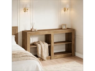 Table console d'entrée en mdf marron avec 3 niveaux 150x35x85 cm