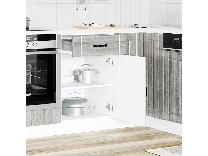 Meuble de rangement, armoire de cuisine lucca sonoma gris bois ingénierie shl5979 - Conforama C