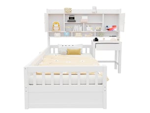 Lit avec rangement 90x200 cm MODERNLUXE   coloris blanc