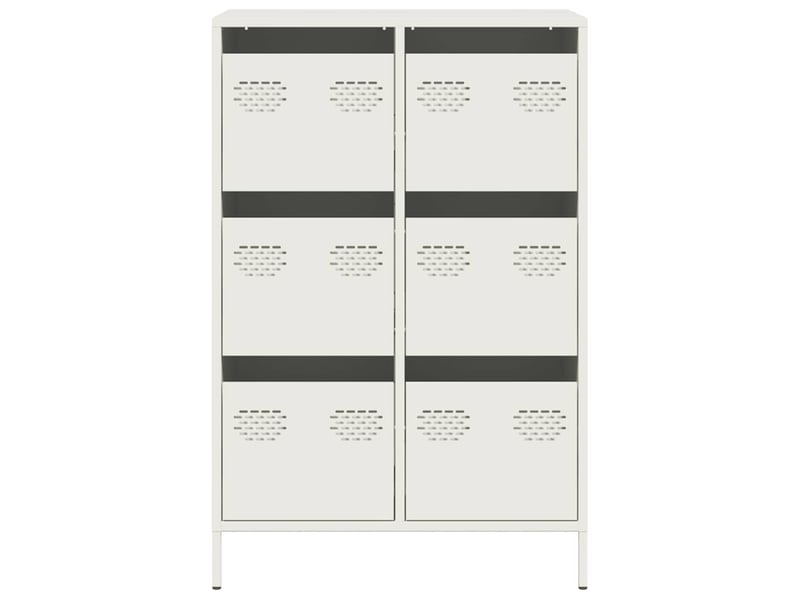  Buffet haut - bahut - meuble de rangement blanc 68x39x101,5 cm acier  - Conforama E