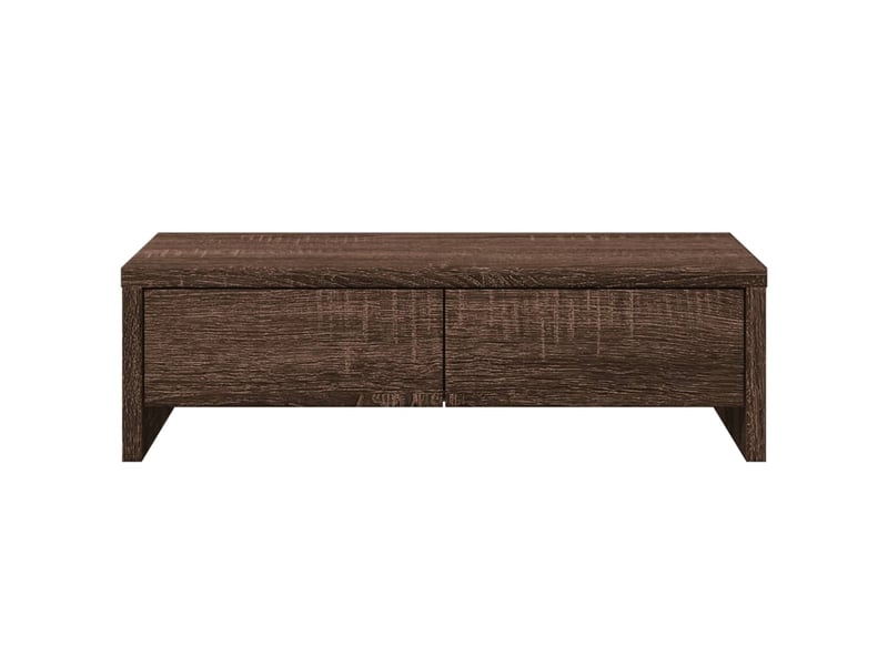  Support de moniteur table meuble bureau avec tiroirs bois d'ingénierie marron 02_0044938  - Conforama B