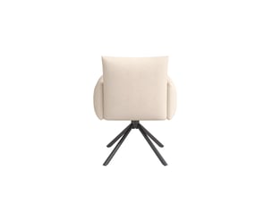 Lot de 6 chaises salle à manger 88x60x60 cm en velours beige, pivotantes 360°, dossier élevé avec accoudoirs