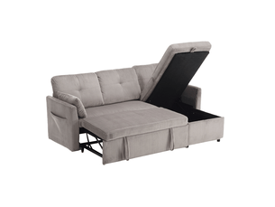 Canapé-lit modulable 206x108x66 cm avec rangement gris clair