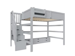 Lit mezzanine 140x200 cm <strong>LEYTN</strong> <strong></strong> coloris gris
