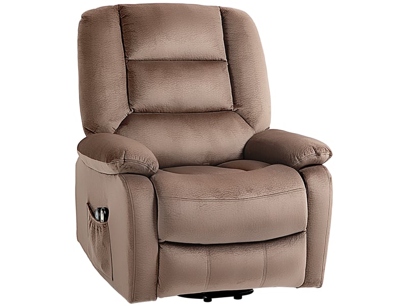 Fauteuil de relaxation, fauteuil releveur électrique, polyester, 90x93x110cm, marron  - Conforama A