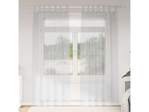 Lot de 2 rideaux en voile, voilage gris clair 225 x 140 cm polyester cf43913