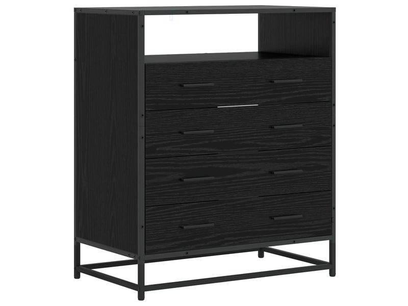  Armoire à tiroirs, commode 4-tiroir chêne noir 70x41x83,5 cm  - Conforama A