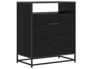 Armoire à tiroirs, commode 4-tiroir chêne noir 70x41x83,5 cm