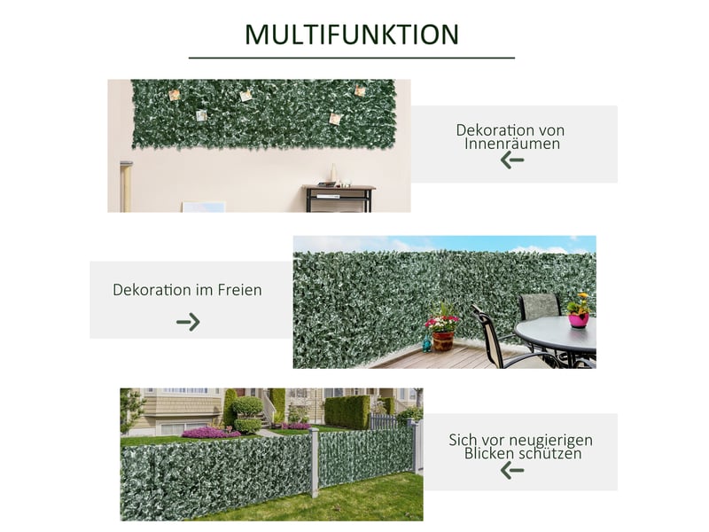  Brise vue artificiel 300 x 150 cm – vert foncé – intimité et décoration extérieure pour balcon, terrasse et clôture  - Conforama D