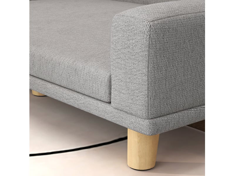 Canapé pour votre petit compagnon de compagnie 98 x 67 x 25 cm, tissu gris, coussin amovible, pieds en bois et structure surélevée - Conforama D