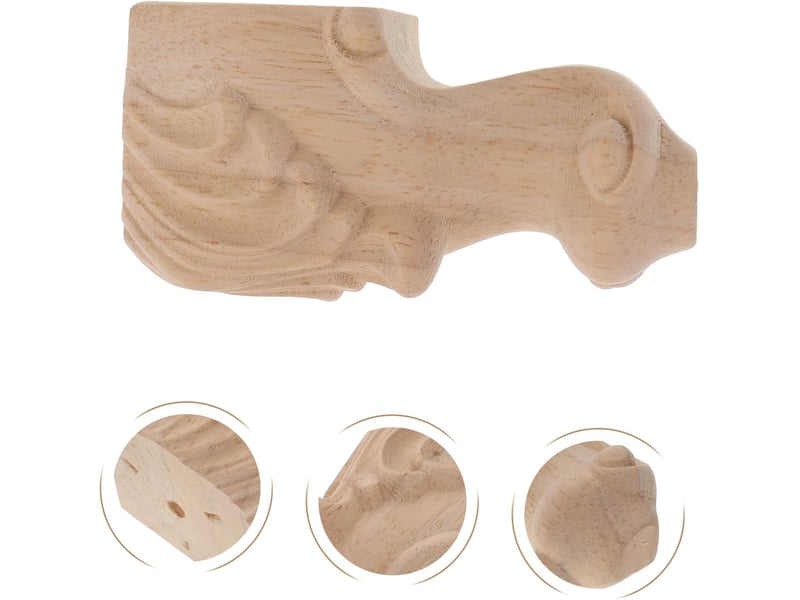  4pièces canapé bois sculpté de meubles non finis pour table basse armoire avec vis fournies  - Conforama E
