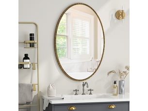 Miroir ovale à poser coloris doré <strong></strong> <strong>65x3x100cm</strong> - 65 cm x 3 cm