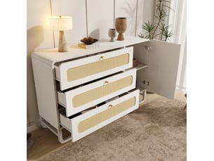 Commode 3 tiroir(s)    <strong>DESVIAE</strong> <strong></strong> coloris blanc largeur 120 cm