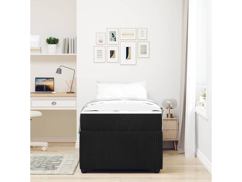  Lit simple- lit adulte -  cadre de lit noir 100 x 200 cm tissu  - Conforama B