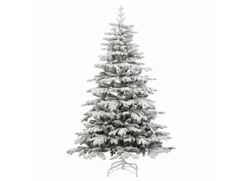  Sapin de noël artificiel, arbre de noël à charnières avec neige floquée 210 cm shl1113  - Conforama A