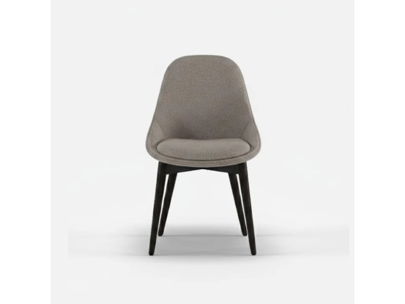  Lot de 4 chaises de salle à manger rembourrées en tissu delphi - marron  - Conforama D