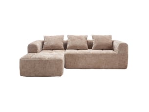 Canapé d'angle compressé gauche fixe <strong>MODENVIE</strong> <strong></strong> 3 places Tissu kaki