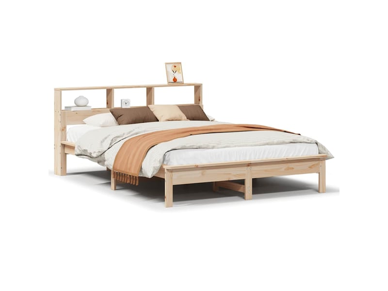 Lit double- lit adulte -  cadre de lit sans matelas 150x200 cm bois de pin massif  - Conforama A