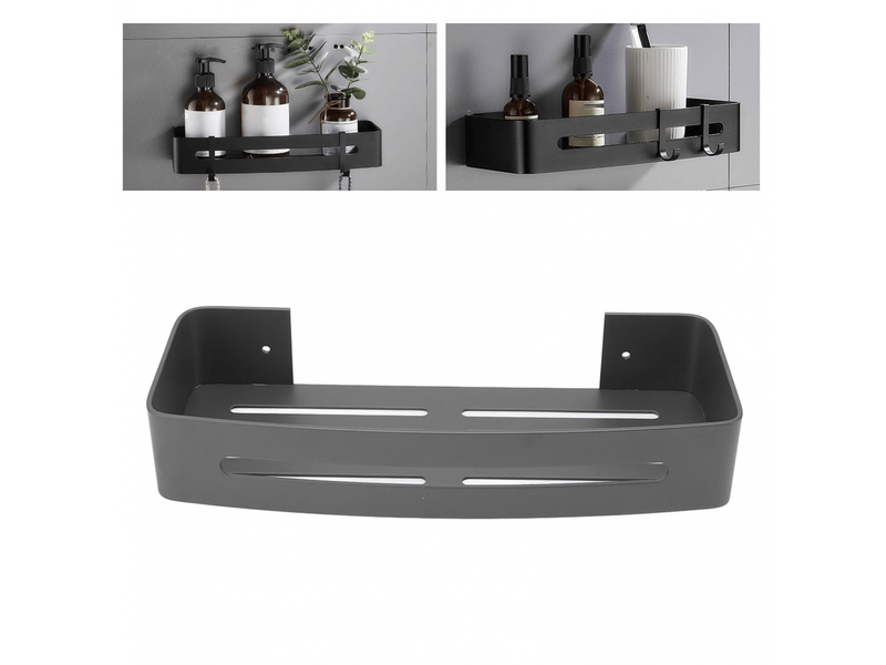  Étagère murale de salle de bain, étagère de douche, étagère murale flottante en aluminium à une seule couche avec crochet  - Conforama B
