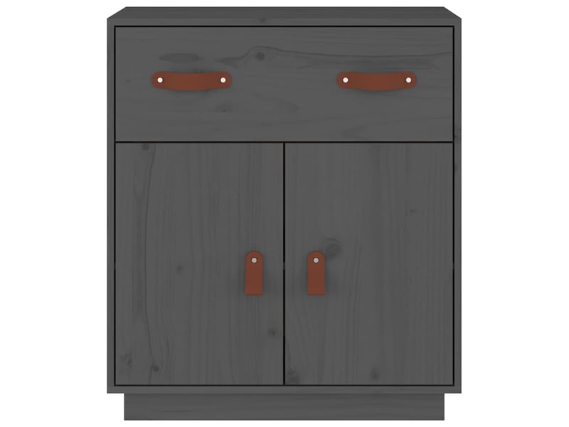  Buffet - bahut - meuble de rangement gris 65,5x40x75 cm bois massif de pin  - Conforama C