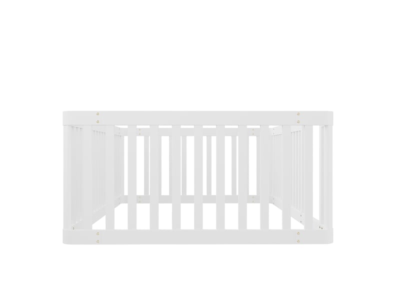  Lit simple enfant 90x200 cm en bois blanc avec barrières de sécurité  - Conforama D