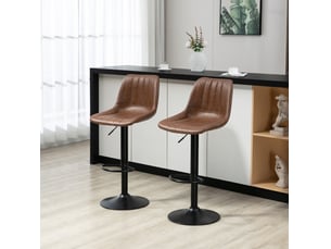 tabouret de bar assise réglable en hauteur <strong>HAUSS SPOLE</strong> - marron hauteur d'assise 59 cm vendu Par paire