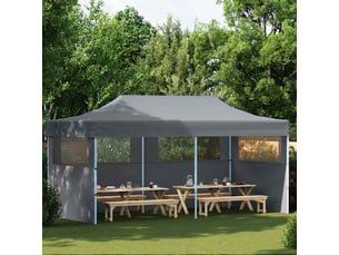 Gazebos 16 pièces anthracite avec cadre bleu tissu oxford