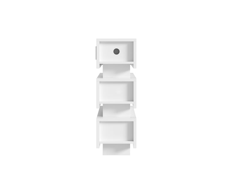  Lot de 2 tables de chevet blanches étroites avec led, usb et type-c, 3 tiroirs, 20 x 40 x 59,5 cm pour chambre  - Conforama D