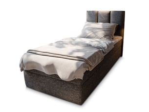 Lit avec rangement 90x200 cm <strong>MASSENO</strong>  <strong></strong> coloris gris