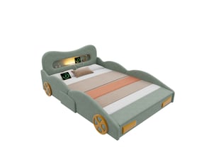 Lit avec rangement 140x200 cm EVRYAE coloris vert