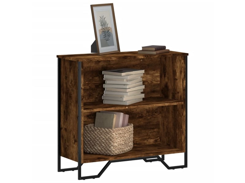 Bibliothèque, étagère de rangement chêne fumé 80x31x74,5 cm bois d'ingénierie  - Conforama B