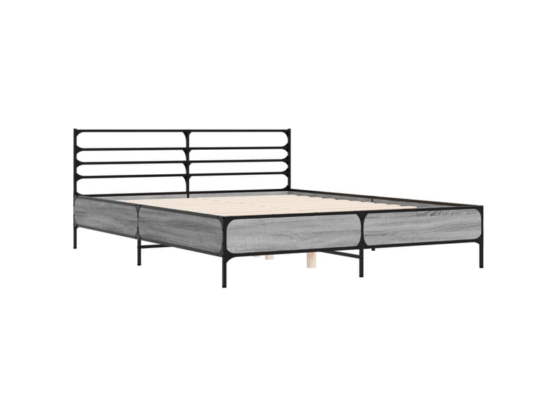  Lit double- lit adulte -  cadre de lit sans matelas sonoma gris 160x200 cm  - Conforama B