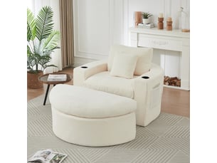 Fauteuil fixe OMNIGLINT TRADING LTD <strong></strong> Velours côtelé beige