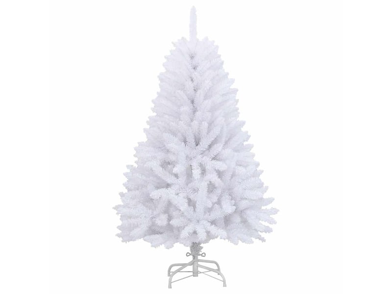  Sapin de noël artificiel, arbre de noël à charnières avec support blanc 120 cm  - Conforama A